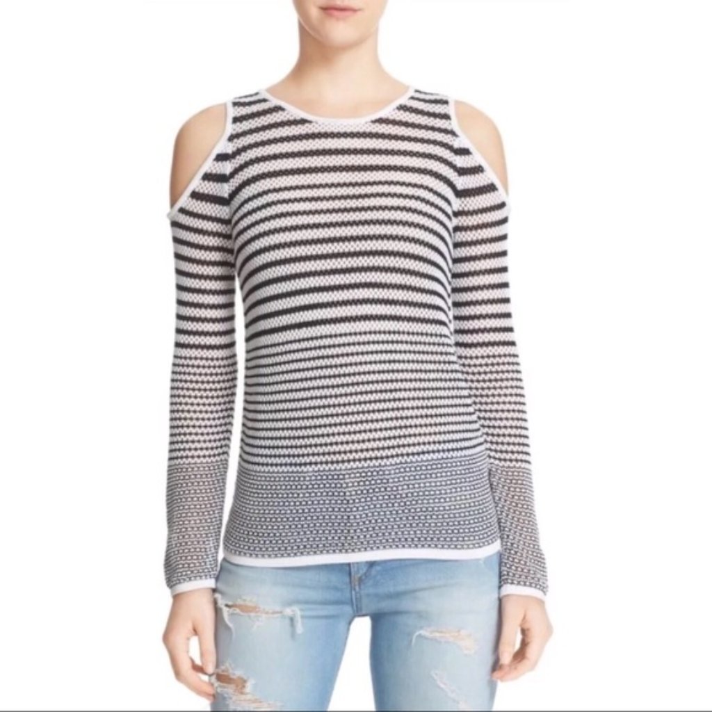Rag & Bone ‘Quinn’ Striped Cold Shoulder Top